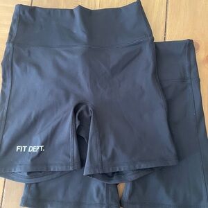 Fabletics Black High Waisted 6inch shorts - Set of 2